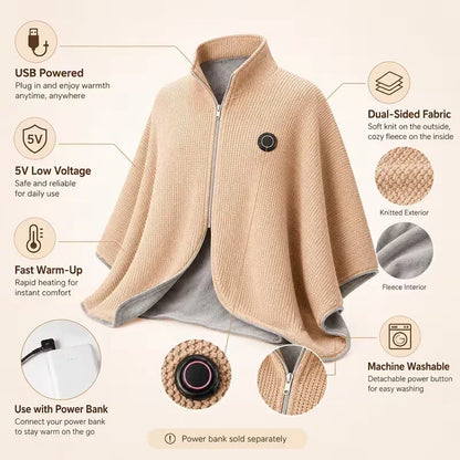 ⏳Zeitlich begrenztes Angebot⏳ 🔥❄️ Bleiben Sie den ganzen Winter warm – Tragbare elektrische Heizdecke/Schal