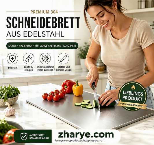 ✨🔪Beidseitig nutzbares Schneidebrett aus 304 Edelstahl