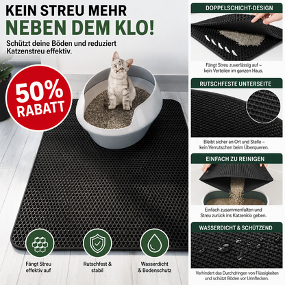 ⏳Zeitlich begrenztes Angebot⏳ Zweilagige Katzenstreumatte aus EVA, 40 × 50 cm