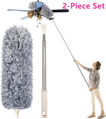 ⏳Zeitlich begrenztes Angebot⏳ Teleskop-Mikrofaser-Staubwedel bis 2,8 m – biegbarer Kopf, abnehmbar und von Hand waschbar