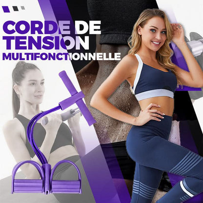 💪 Multifunktionales Zugseil mit Fußschlaufen für das Heimtraining