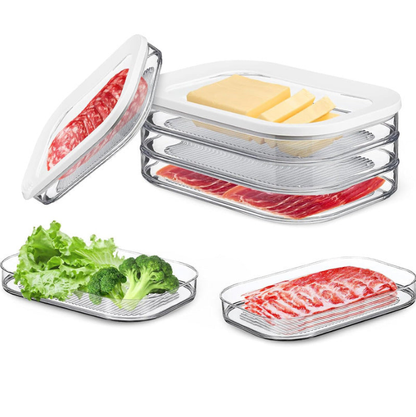 🥗 50% RABATT! 🧊 Stapelbare Frischhaltedose mit Deckel für Kühlschrank und Gefrierfach
