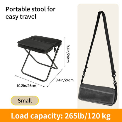 🏕️ Faltbarer Outdoor-Klapphocker mit Seitentaschen