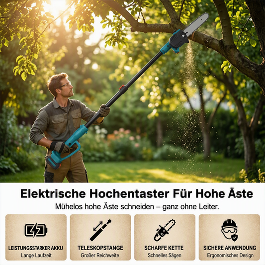 🌞 【Limitiertes Angebot – 50% Rabatt】 🔥 2-in-1 Akku-Stangenkreissäge & Handsäge | Sicheres Beschneiden ohne Leiter | 21V Akku