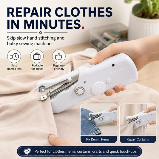 🧵 50% RABATT! ✨ Mini Elektro-Nähmaschine – Leicht, tragbar & einfach zu bedienen – Ideal für Nähanfänger, Reparaturen & DIY-Projekte 🪡