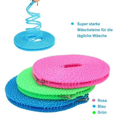 ☀️Tragbare Wäscheleine 10 m aus Nylon für Reise und Outdoor