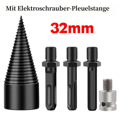 ⏳Zeitlich begrenztes Angebot⏳ Holzspaltbohrer aus kohlenstoffreichem Stahl – 32 oder 42 mm, 5-teiliges Set mit 4 Schäften