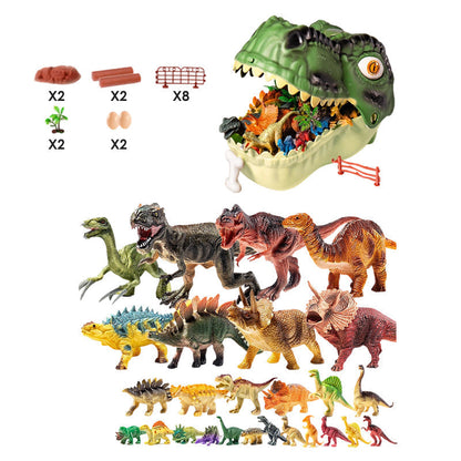 ⏳Zeitlich begrenztes Angebot⏳ 🦖 Lehrreiches Dinosaurier-Spielset mit T-Rex-Aufbewahrungsbox