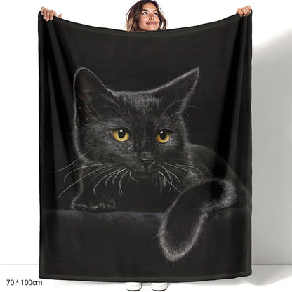 ⏳Zeitlich begrenztes Angebot⏳ Kuscheldecke mit schwarzem Katzenmotiv – weich, leicht und wärmend für Sofa, Bett und Reisen, in 4 Größen