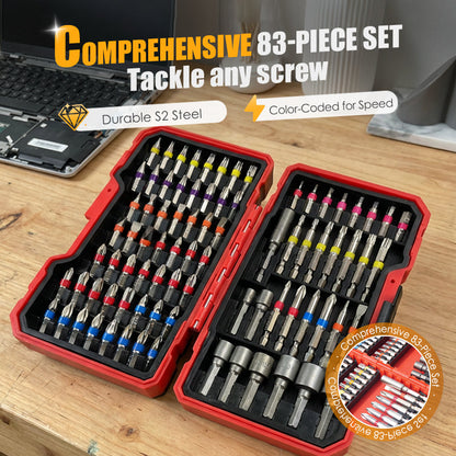⏳Zeitlich begrenztes Angebot⏳ 🔧 83-tlg. Schraubendreher-Bit-Set – S2-Stahl für maximale Haltbarkeit