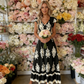 👗 50% RABATT! 🌸 Maxiklänning med V-ringning och barockmönster för kvinnor – Elegant, ledig & perfekt för sommarfester, bröllop eller romantiska utekvällar ✨