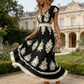 👗 50% RABATT! 🌸 Maxiklänning med V-ringning och barockmönster för kvinnor – Elegant, ledig & perfekt för sommarfester, bröllop eller romantiska utekvällar ✨