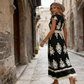 👗 50% RABATT! 🌸 Maxiklänning med V-ringning och barockmönster för kvinnor – Elegant, ledig & perfekt för sommarfester, bröllop eller romantiska utekvällar ✨