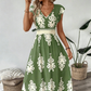 👗 50% RABATT! 🌸 Maxiklänning med V-ringning och barockmönster för kvinnor – Elegant, ledig & perfekt för sommarfester, bröllop eller romantiska utekvällar ✨