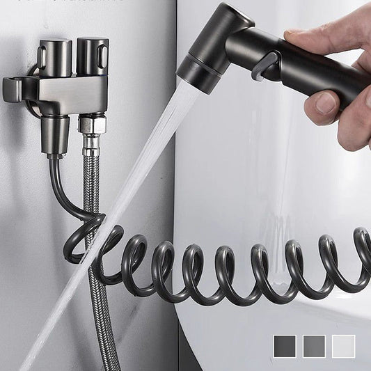 🚽50 % Rabatt! Bidet-Sprühset mit Doppelsteuerventil, Rückschlagventil und 1/2-Zoll-Anschlüssen