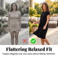 👗🛍️ Damernas Casual Kortärmad T-Shirt Klänning – Mjuk, Andningsbar med Fickor 🌿