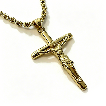 ⏳Zeitlich begrenztes Angebot⏳ Kruzifix-Halskette für Damen und Herren – Kreuzanhänger aus Kupfer in Gold- oder Silberoptik, mit zwei Kettenstilen