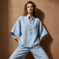 👚 50% RABATT NU! 👖 Kvinnors Ståkrage Topp & Vida Byxor Set – Vardagschic, Ansträngningslös Stil & Heldagskomfort 🌿