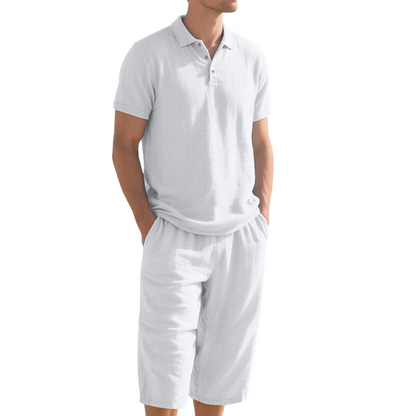 👕 50% RABATT NU! 🌿 Herr linne skjorta & casual byxor set – Andningsbar & avslappnad passform – Mångsidig sommarbasvara – perfekt för heta dagar, semester eller en ledig helg ☀️✨