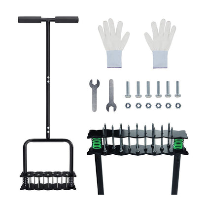 🌱 50 % RABATT! ⛏️ Manuell gräsluftare i kolstål – höjjusterbar, självrengörande utkastning, förbättrar gräsrötter & dränering 💪