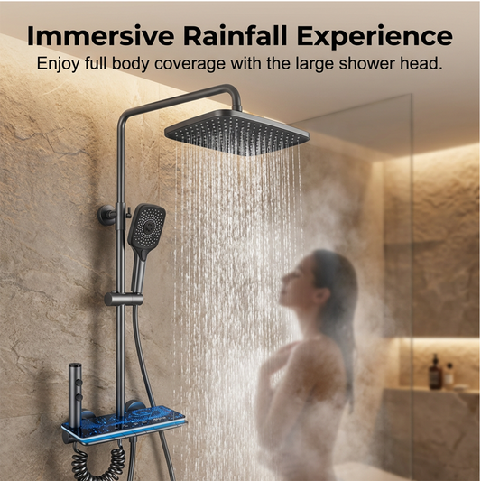 ✨ Luxuriöses LED-Regenduschsystem mit hydroelektrischer Digitalanzeige