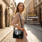 👜 BEGRÄNSAD TID 50 % RABATT! ✨ Glansig damhandväska med krokodilmönster – strukturerad, guldfärgade detaljer, rymlig och elegant 💼
