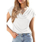 👚 50% RABATT NU! 🌊 Damtröja med Vattenfallsringning – Mjukt Blandtyg, Eleganta Kapärmar & Feminin Stil – Perfekt För Dag Eller Kväll ✨