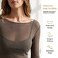 👚 50% RABATT NU! 🕊️ Kvinnors Genomskinlig Båtringning Topp – Elegant Långärmad, Andningsbar & Smickrande – Perfekt Lagerplagg ✨