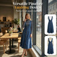 ✨💃Midi-klänning i denim med knappar framtill för dam