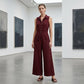 ✨🔥Ärmlös jumpsuit med knappar framtill och vida ben för dam