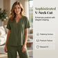 👕🩳 Andningsbart skrynkligt loungeset med V-ringning