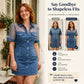 Dam Modeklänning i Spets och Denim Mini