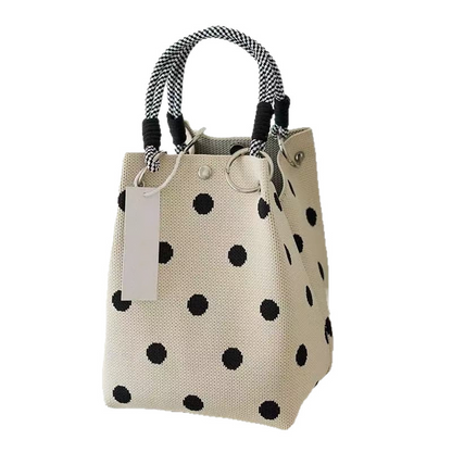 👜 50% RABATT NU! 🎀 Söt Prickig Handväska – Lätt & Rymlig, Perfekt för Stranddagar 🏖️