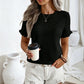 👕Damtopp med Eleganta Volangärmar – Sommartopp