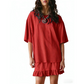 🌸 Women's Crewneck Short Sleeve Top & Pleated Skirt Set – 2-Piece Casual Outfit, Flattering High-Waist A-Line Skirt for Everyday Chic