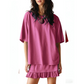 🌸 Women's Crewneck Short Sleeve Top & Pleated Skirt Set – 2-Piece Casual Outfit, Flattering High-Waist A-Line Skirt for Everyday Chic