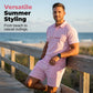 🏆SISTA DAGEN 50% RABATT🔥Herr Sommar Andningsbar Skjorta och Shorts Set