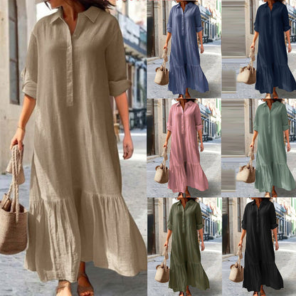 📢📢 50 % RABATT !! ⏰ Dam vintageklänning med slagkrage – tidlös design, mjukt fall & perfekt för middagar, bröllop & afterwork 🥂