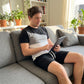 📢📢 50 % RABATT!! ⏰ Herr andningsbart färgblock-set – T-shirt & shorts, svalt & bekvämt, perfekt för varma dagar & semester 🌊