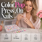 💅 50 % RABATT FÜR BEGRENZTE ZEIT! ✨ Color Pop Aufkleb-Kunstnägel Set mit 288 Stück – 12 Größen, einfache Anwendung, salonfertiger French-Look ohne Nagellack