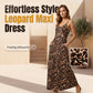 💃🐆Damen Leopardenmuster Spaghettiträger Maxikleid