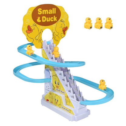 🦆 50% RABATT! 🧸 Kleines Entchen, das die Treppe hochläuft – Elektrisch, bunte Farben & lustige Musik – Perfekt zur Unterhaltung & Förderung deines Babys 🎶
