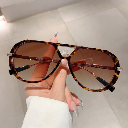 Retro Leopard-Print Rahmen Sonnenbrille