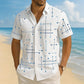 ☀️👔 ZEITLICH BEGRENZT 50% RABATT! Herren Geometrisches Muster Locker Sitzend Kurzarm Hemd – Weiches Sommergefühl, Bequemer Schnitt & Urlaubsreifer Style ✨