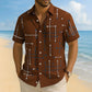 ☀️👔 ZEITLICH BEGRENZT 50% RABATT! Herren Geometrisches Muster Locker Sitzend Kurzarm Hemd – Weiches Sommergefühl, Bequemer Schnitt & Urlaubsreifer Style ✨