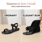 👡 50% RABATT! 🖤 Retro‑Sandalen mit geteilter Zehenpartie und großer Schleife 🎀