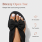 👡 50% RABATT! 🖤 Retro‑Sandalen mit geteilter Zehenpartie und großer Schleife 🎀