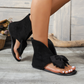 👡 50% RABATT! 🖤 Retro‑Sandalen mit geteilter Zehenpartie und großer Schleife 🎀