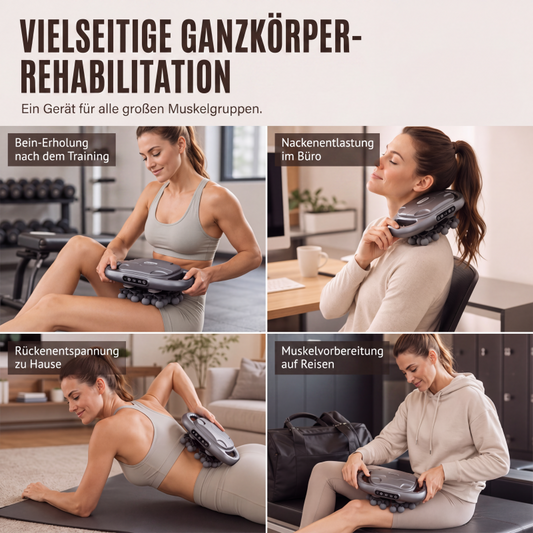 ✨50% Rabatt✨💆‍♀️🔥Faszien-Massagepistole mit mehreren Aufsätzen für die Tiefengewebsmassage