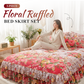 🌸 Florales 3-teiliges Bettrock-Set mit Rüschen